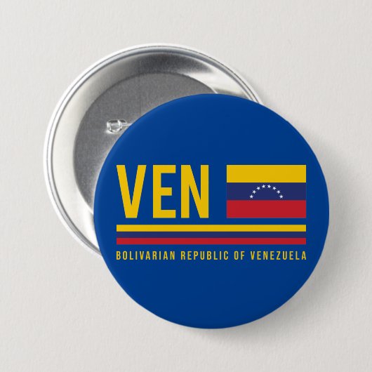 Venezuela-Flagge und ISO-Code Alpha 3-Design Button (Vorne & Hinten)
