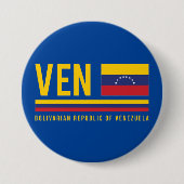 Venezuela-Flagge und ISO-Code Alpha 3-Design Button (Vorderseite)