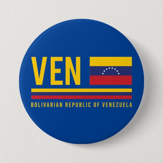 Venezuela-Flagge und ISO-Code Alpha 3-Design Button (Vorderseite)