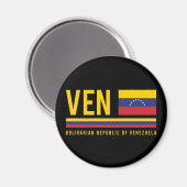 Venezuela-Flagge und ISO-Code Alpha 3-Design Magnet (Vorderseite/Rückseite)