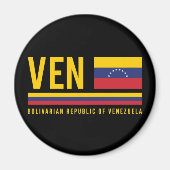 Venezuela-Flagge und ISO-Code Alpha 3-Design Magnet (Vorne)