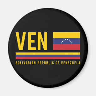 Venezuela-Flagge und ISO-Code Alpha 3-Design Magnet