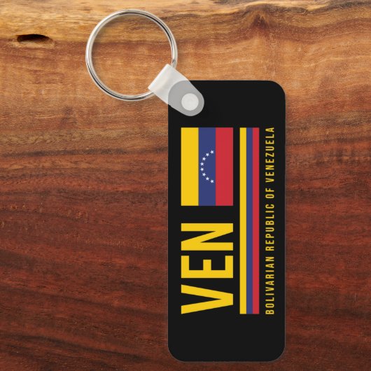 Venezuela-Flagge und ISO-Code Alpha 3-Design Schlüsselanhänger (Vorderseite)