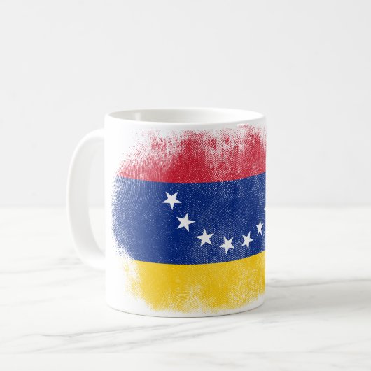 Venezuela-Flaggen-Andenken - beunruhigter Kaffeetasse (Vorderseite Links)