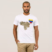 Venezuela-Flaggen-Herz und Karten-T - Shirt (Vorne ganz)