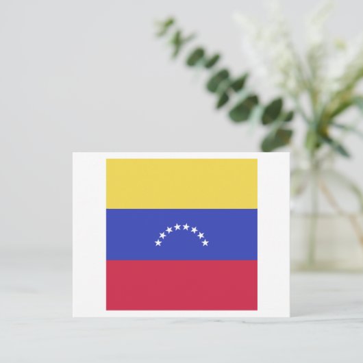 Venezuela-FlaggenEmblem Ankündigungspostkarte (Stehend Vorderseite)
