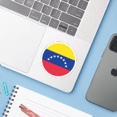 Venezuela Flaggenrundkleber Aufkleber (Laptop mit iPhone)