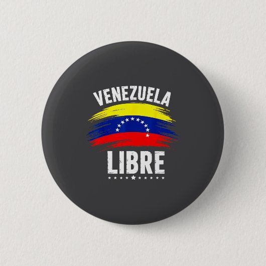 Venezuela Frei 2026 Venezuela Herz Flagge Button (Vorderseite)