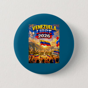Venezuela Frei 2026 Venezuela Herz Flagge Button