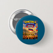 Venezuela Frei 2026 Venezuela Herz Flagge Button (Vorne & Hinten)