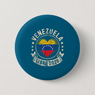 Venezuela Frei 2026 Venezuela Herz Flagge  Button