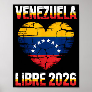 Venezuela Frei 2026 Venezuela Herz Flagge Poster
