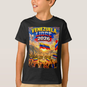 Venezuela Frei 2026 Venezuela Herz Flagge T-Shirt