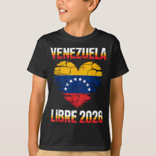 Venezuela Frei 2026 Venezuela Herz Flagge T-Shirt