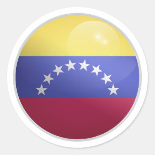 Venezuela Glossy Circle Flag Runder Aufkleber