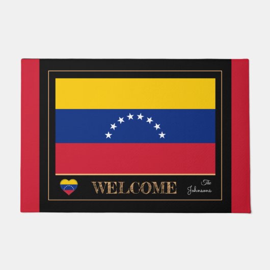 Venezuela Hausmatte, venezolanische Flagge, rot/ w Fußmatte (Vorderseite)