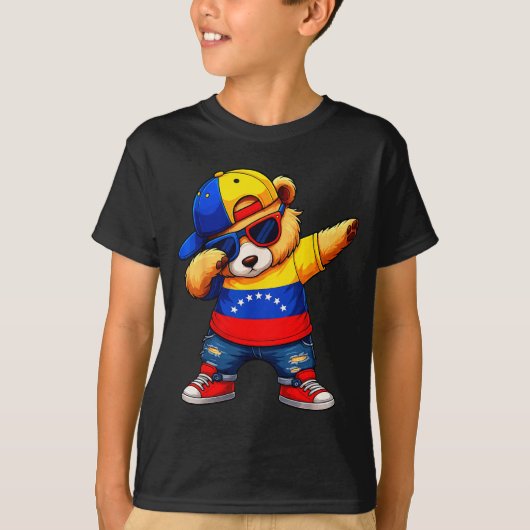 Venezuela Hispanic Heritage Venezuelan Bear Dabbin T-Shirt (Vorderseite)