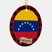 Venezuela, karierter roter Büffel und venezolanisc Keramik Ornament (Rechts)