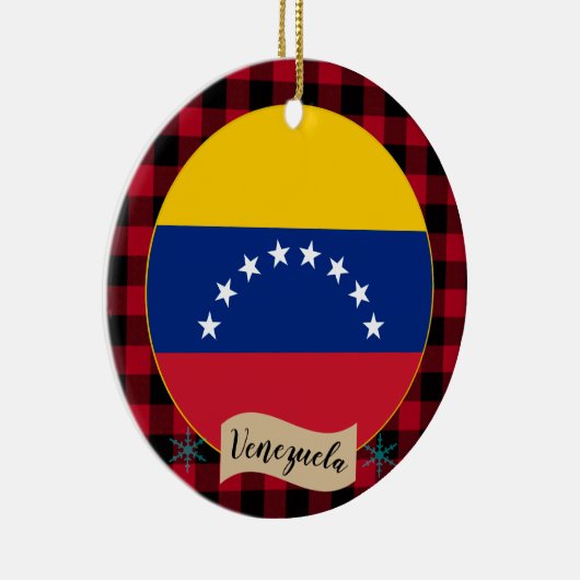 Venezuela, karierter roter Büffel und venezolanisc Keramik Ornament (Rechts)