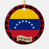 Venezuela, karierter roter Büffel und venezolanisc Keramik Ornament (Vorne)