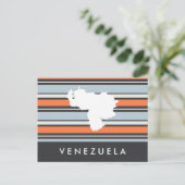 Venezuela Karte: Moderne Streifen Postkarte (Stehend Vorderseite)