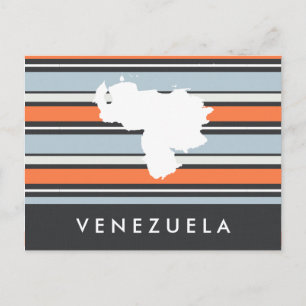 Venezuela Karte: Moderne Streifen Postkarte