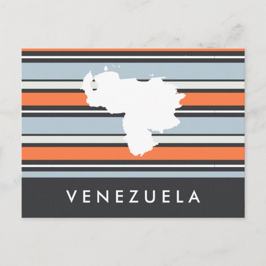 Venezuela Karte: Moderne Streifen Postkarte (Vorderseite)