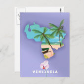 Venezuela-Karte Postkarte (Vorne/Hinten)