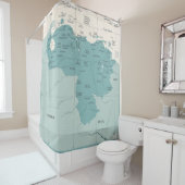 Venezuela Karte - Vintage, detaillierte Vintage Il Duschvorhang (Beispiel)