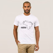 Venezuela Landkarte Venezuelas Grenzlinie Form T-Shirt (Vorne ganz)