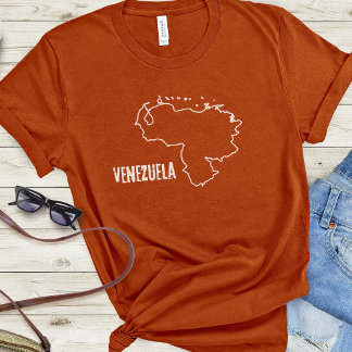 Venezuela Landkarte Venezuelas Grenzlinie Form T-Shirt