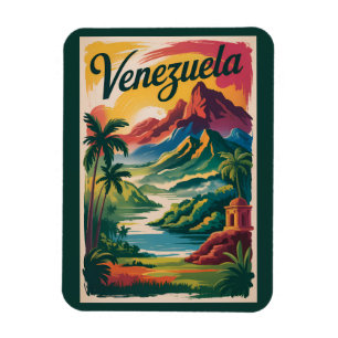 Venezuela Landschaft Illustration Reise Kunst Retr Magnet