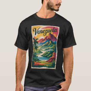 Venezuela Landschaft Illustration Reise Kunst Retr T-Shirt