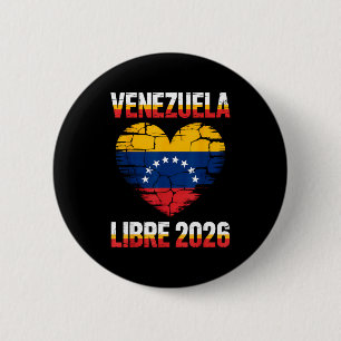 Venezuela Libre 2026 Venezuela Herz Flagge  Button