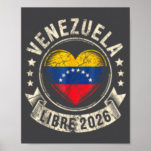 Venezuela Libre 2026 Venezuela Herz Flagge Poster