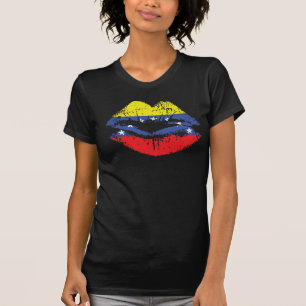Venezuela-Lippent-shirt Entwurf für Frauen T-Shirt