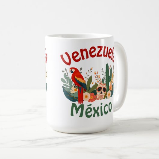 Venezuela ❤️ México | Diseño cultural latino Kaffeetasse (VorderseiteRechts)