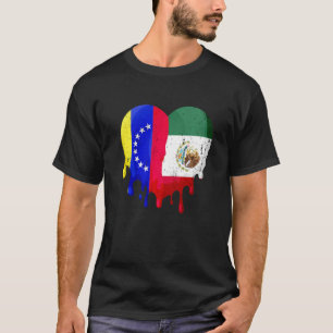 Venezuela Mexiko Flagge Herz Bürger Aufgewachsen P T-Shirt