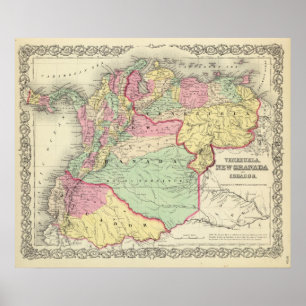 Venezuela, neues Granada und Ecuador Poster