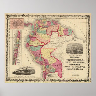 Venezuela, New Granada und Ecuador Poster