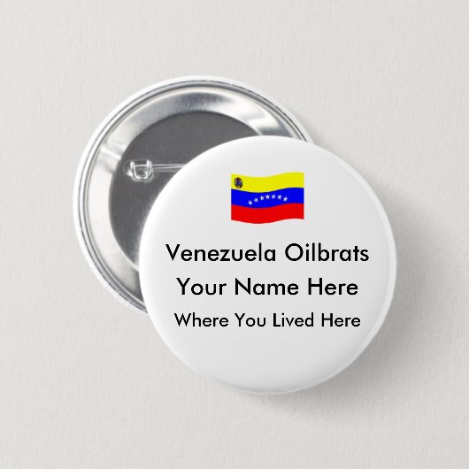Venezuela Oilbrats - kundengebundener Knopf Button (Vorne & Hinten)