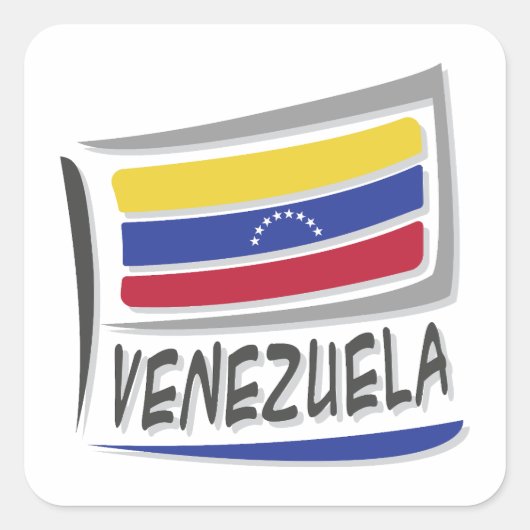Venezuela Pride X Flag Quadratischer Aufkleber (Vorderseite)