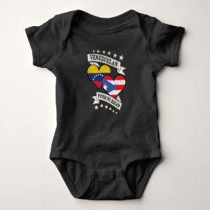 Venezuela Puerto Rican Heart Flags Venezuela Puert Baby Strampler