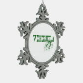 Venezuela Rooted Green Tree Roots Word Art Schneeflocken Zinn-Ornament (Links)