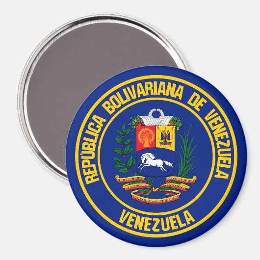 Venezuela-Runde Magnet (Vorderseite/Rückseite)