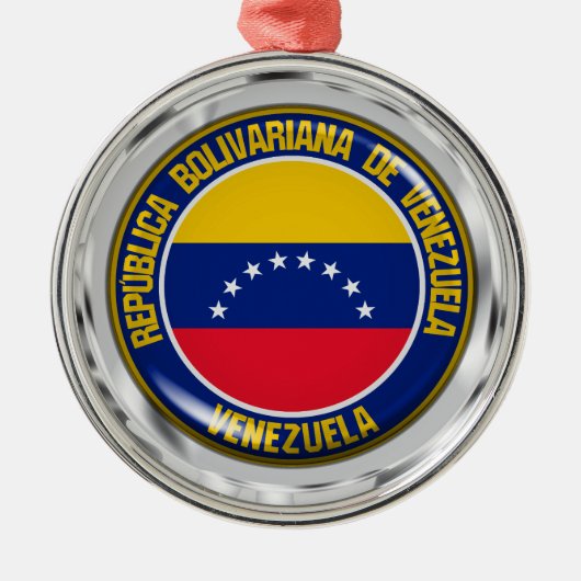 Venezuela-Runde Ornament Aus Metall (Vorne)