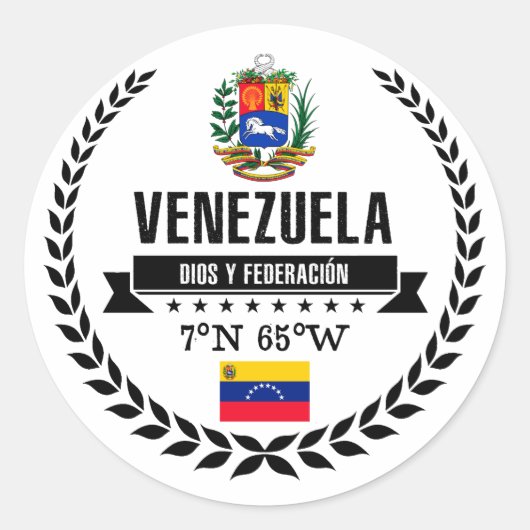 Venezuela Runder Aufkleber (Vorderseite)