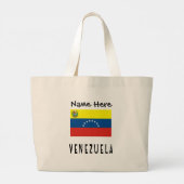 Venezuela und die venezolanische Flagge Personalis Jumbo Stoffbeutel (Rückseite)