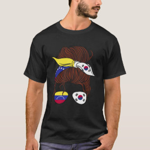 Venezuela und Südkorea Mix Hälfte Venezuelas Hälft T-Shirt