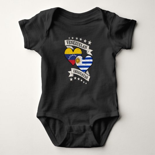 Venezuela Uruguayan Herz Flags Venezuela Uruguay Baby Strampler (Vorderseite)